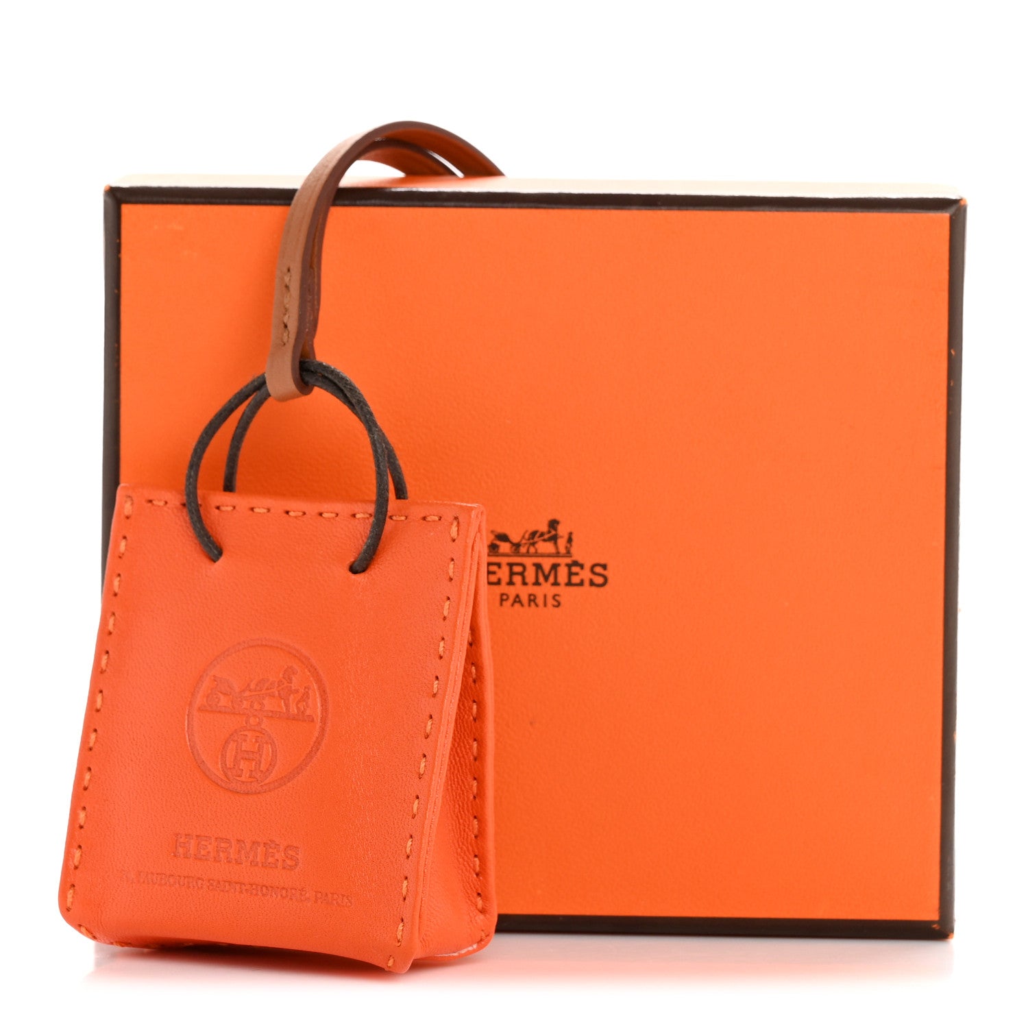 Hermes Milo Lambskin Swift Shopping Bag Charm Feu Gold 14 of 14
