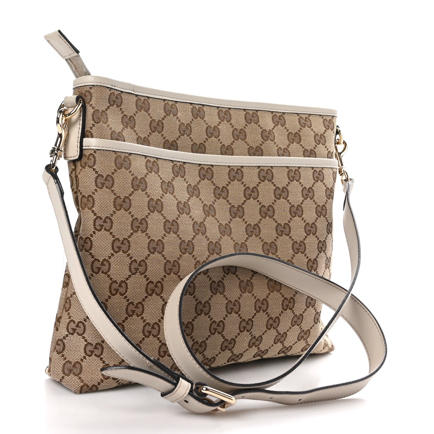 Gucci Monogram Medium Flat Messenger Bag Off White 3 of 9