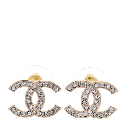 Chanel Crystal CC Earrings Gold 1 of 5