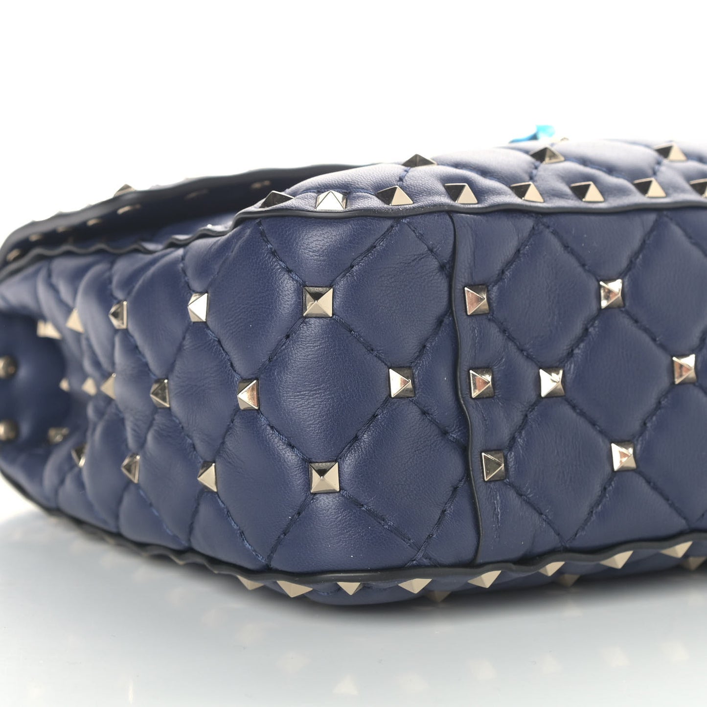 Nappa Medium Rockstud Spike Shoulder Bag Marine
