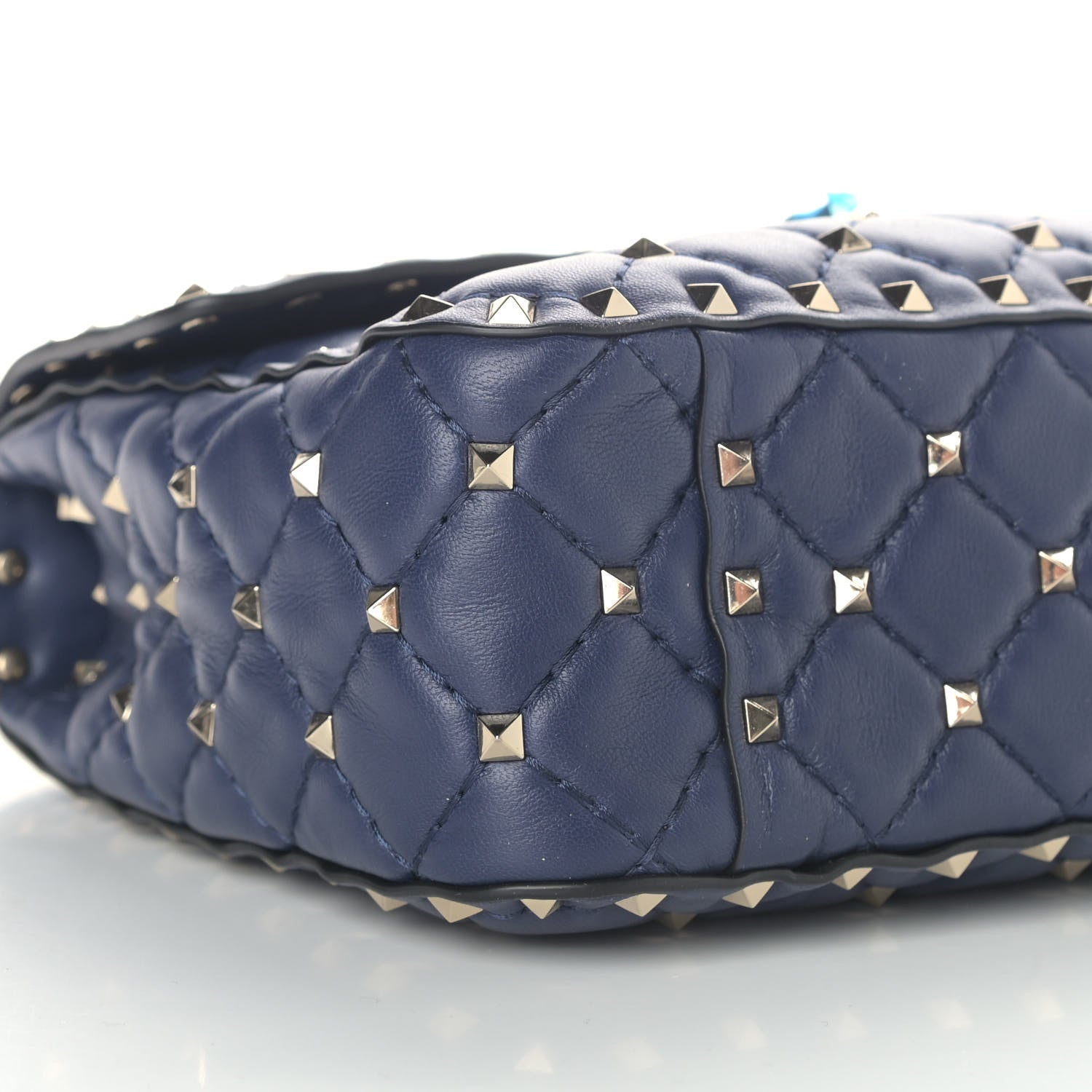 Valentino Garavani Nappa Medium Rockstud Spike Shoulder Bag Marine 7 of 8