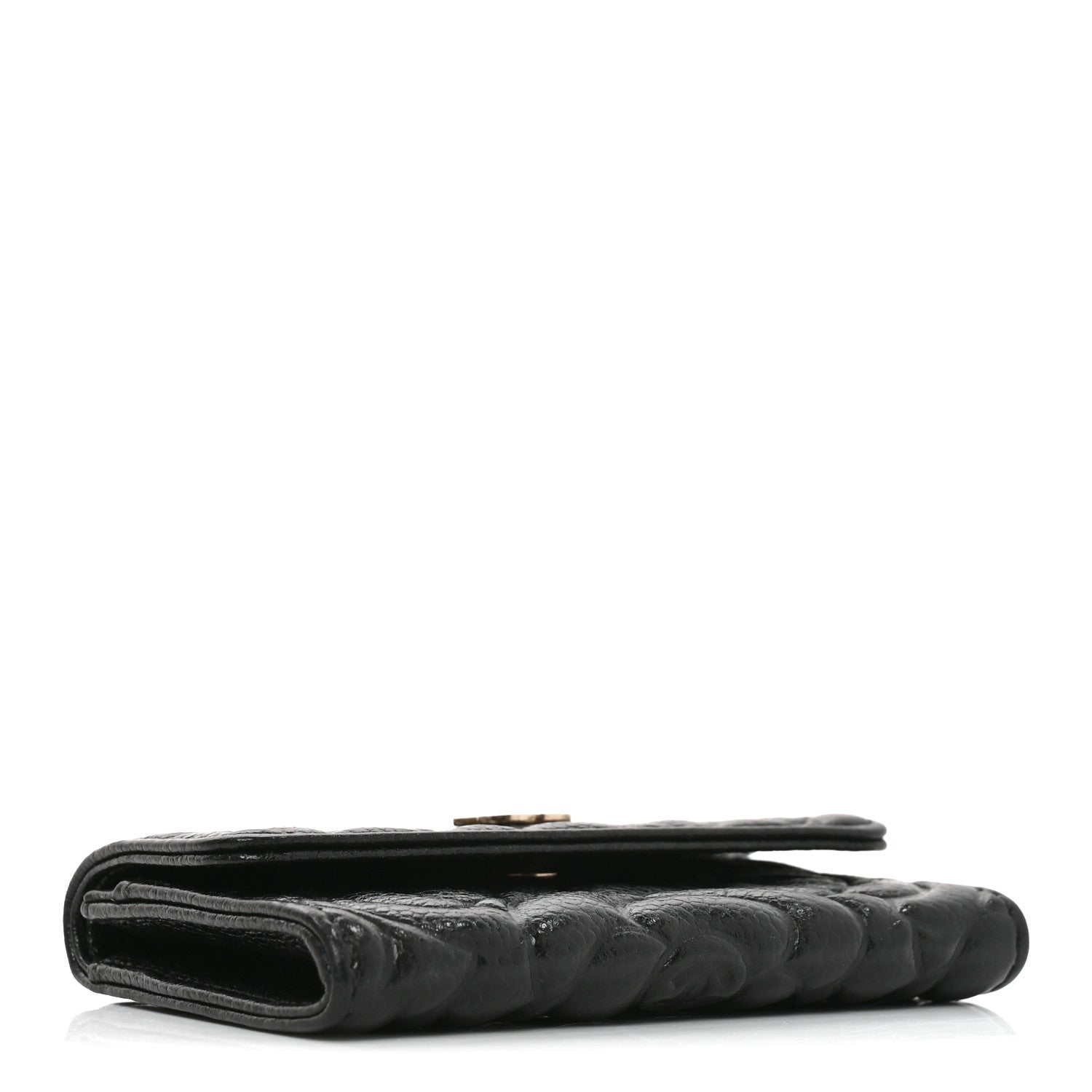Chanel Caviar Camellia Embossed Card Holder Wallet Black 3 of 8