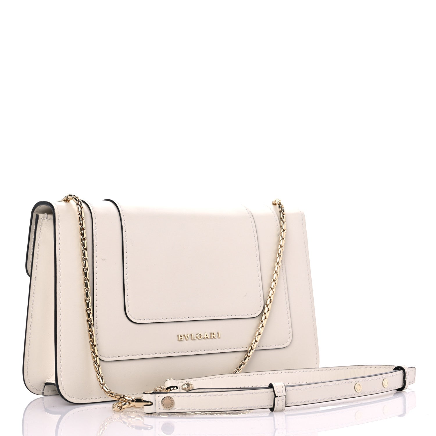 Bulgari Calfskin Serpenti Forever Crossbody Bag White 3 of 11
