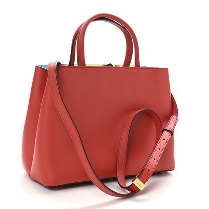 Fendi Vitello Dolce Century Petite 2Jours Tote Bloody Mary Turchese Pallido 3 of 9
