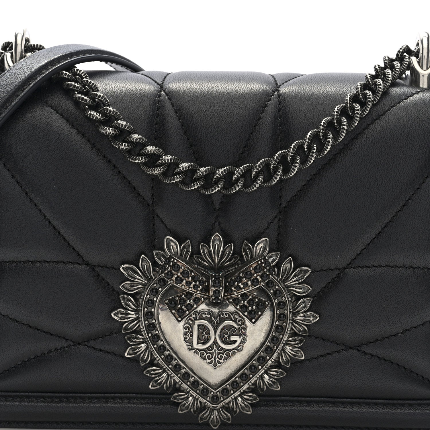 Dolce & Gabbana Nappa Medium Devotion Crossbody Bag Black 7 of 9