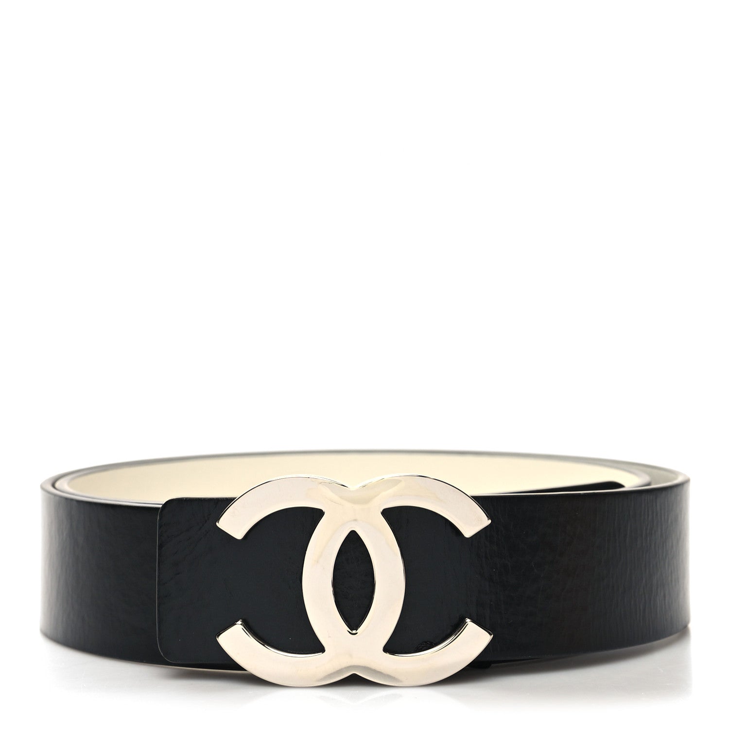 Chanel Calfskin CC Reversible Belt 95 38 Black White 1 of 6