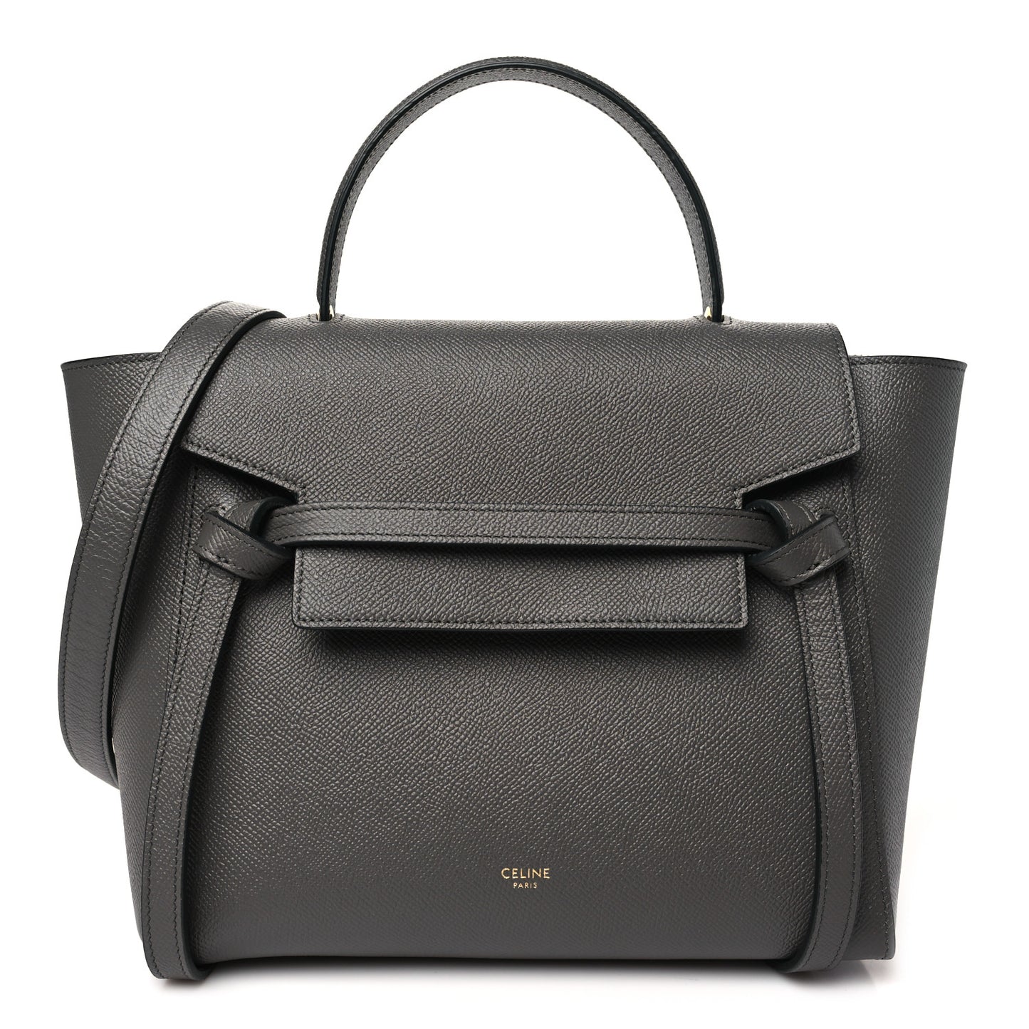 Baby Grained Calfskin Micro Belt Bag Grey
