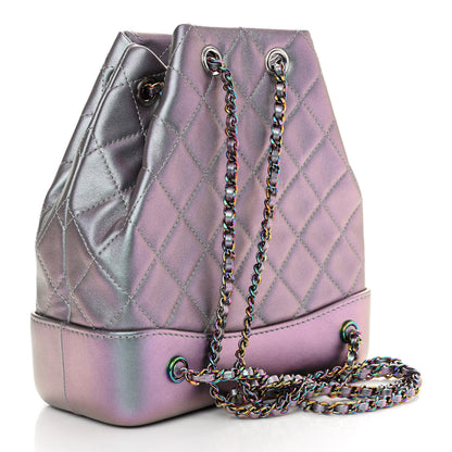 Chanel Iridescent Lambskin Calfskin Small Quilted Gabrielle Backpack Light Purple 2 of 10