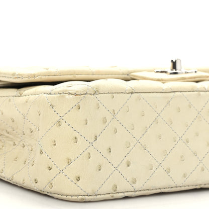 Chanel Ostrich Medium Double Flap Light Beige 8 of 10