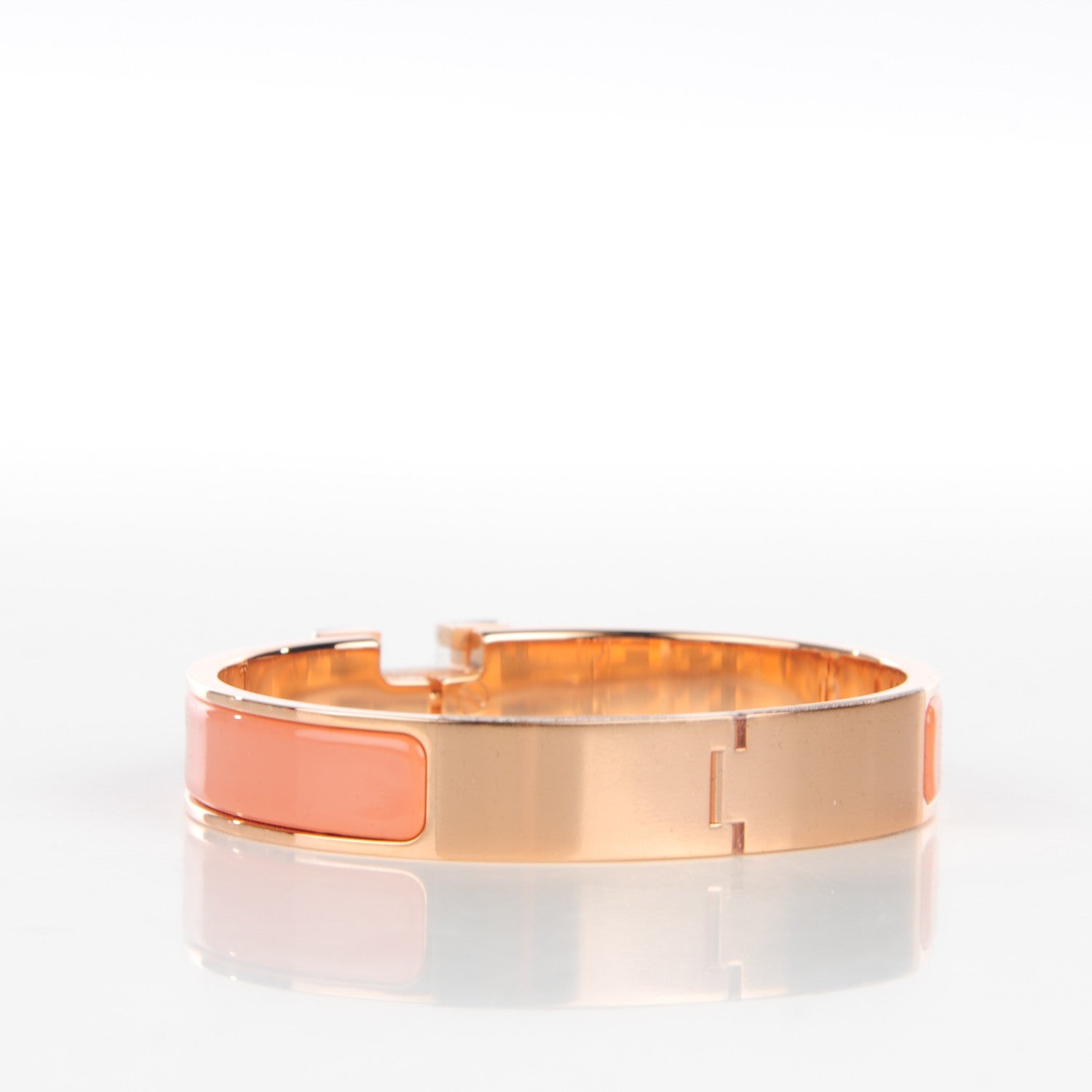 Hermes Enamel Narrow Clic Clac H Bracelet GM Rose Saumon 5 of 14