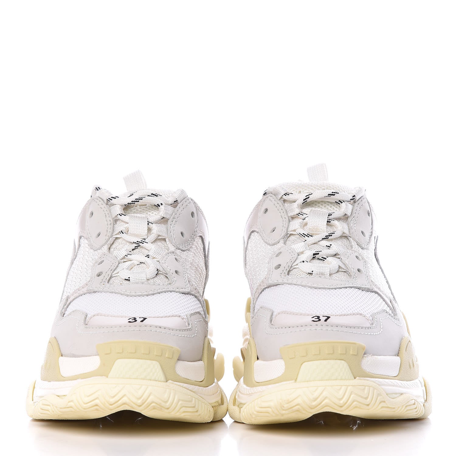 Balenciaga Fabric Mesh Womens Triple S Sneakers 37 White 2 of 14