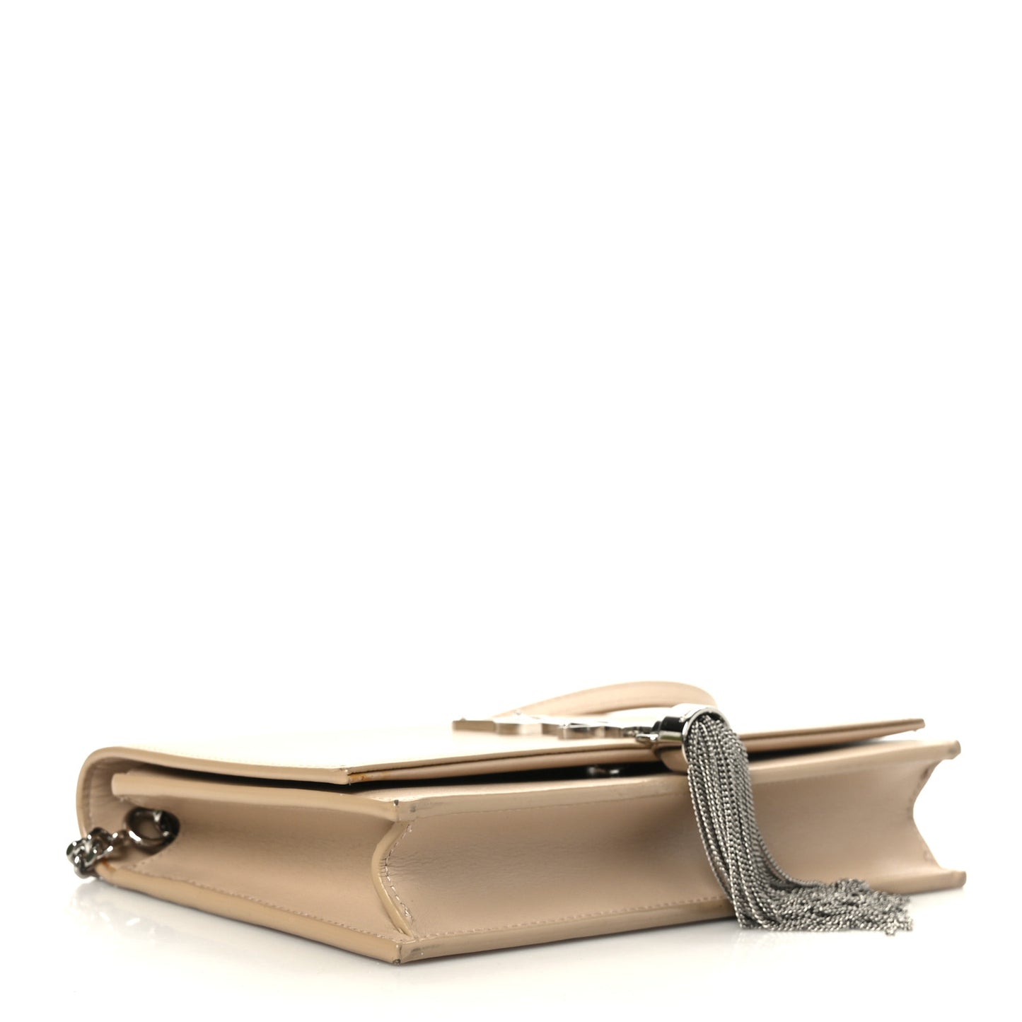 Smooth Calfskin Classic Monogram Kate Tassel Chain Wallet Nude Powder