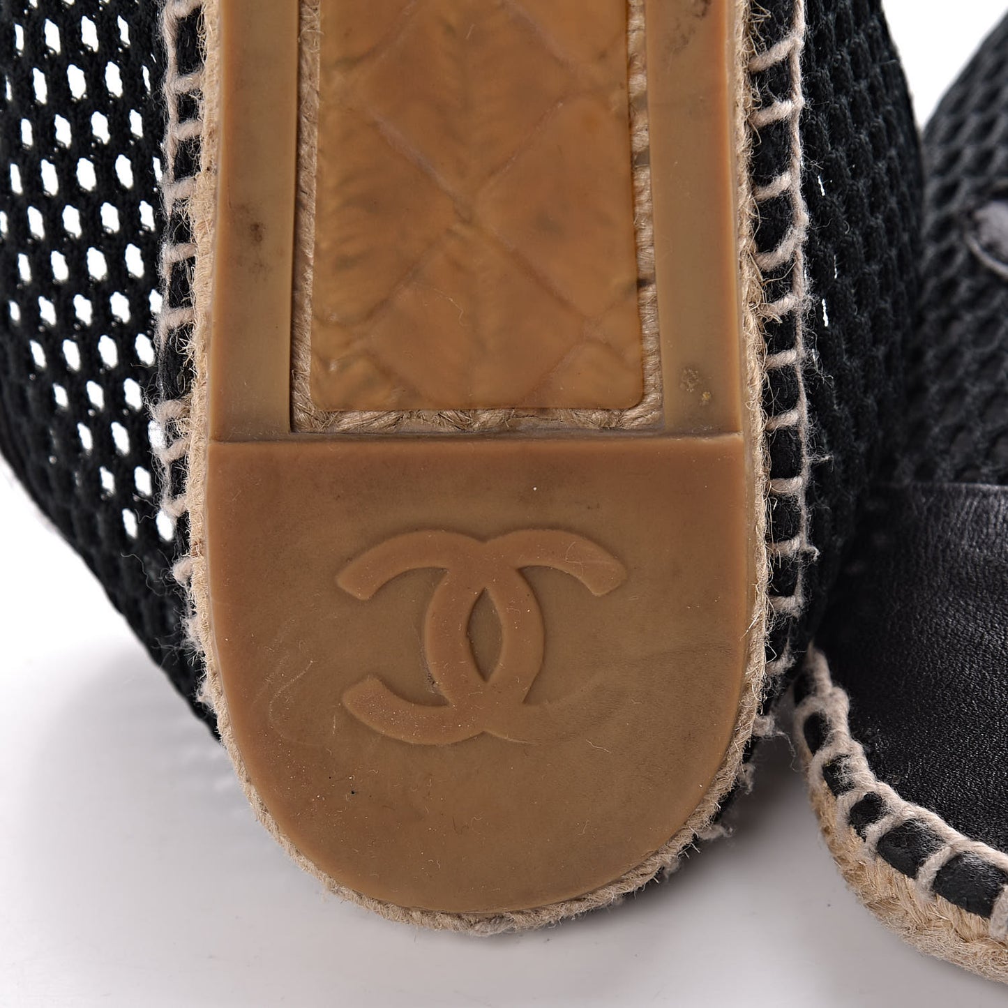 Mesh Lambskin Espadrilles 40 Black