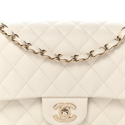 Chanel Caviar Quilted Medium Double Flap White 8 of 11