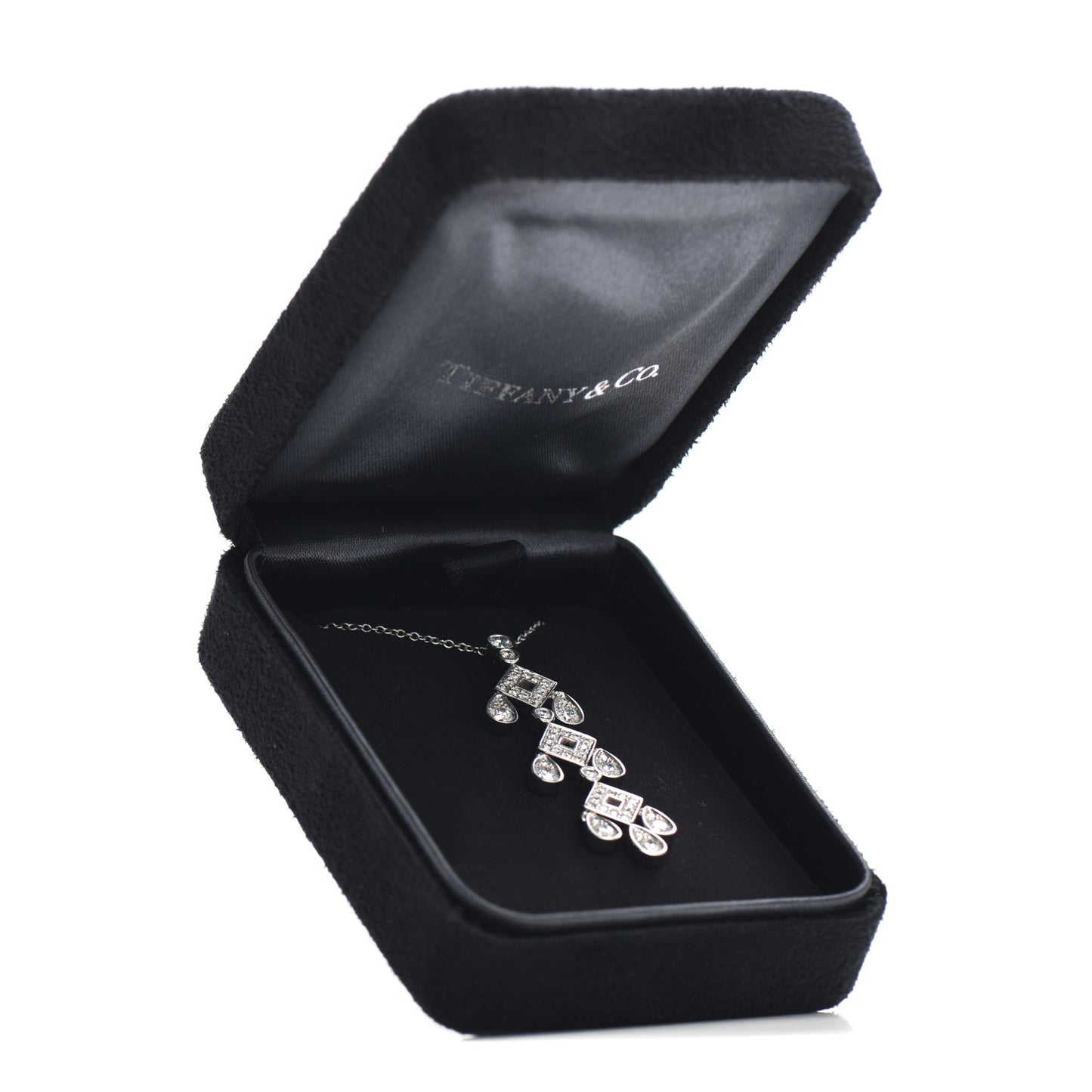 Platinum Diamond Jazz Pagoda Pendant Necklace