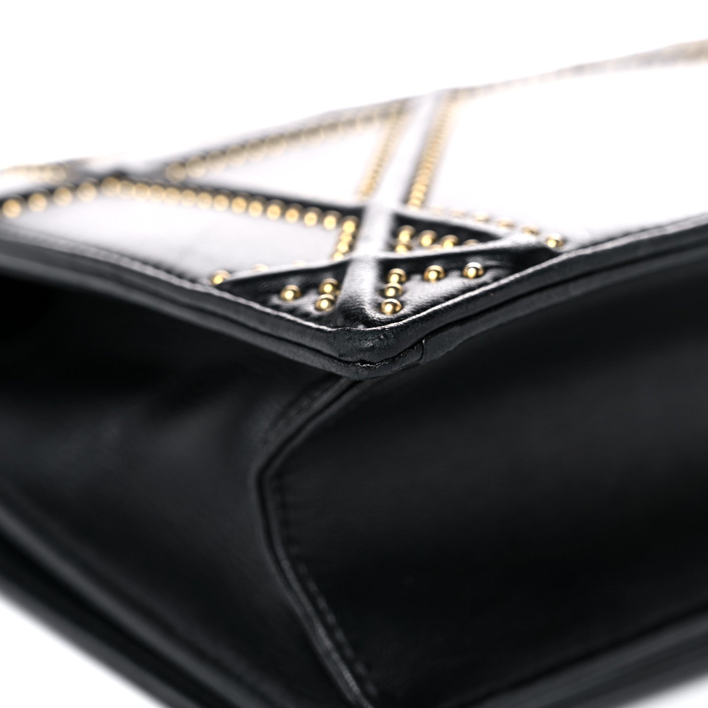 Lambskin Studded Medium Diorama Flap Bag Black