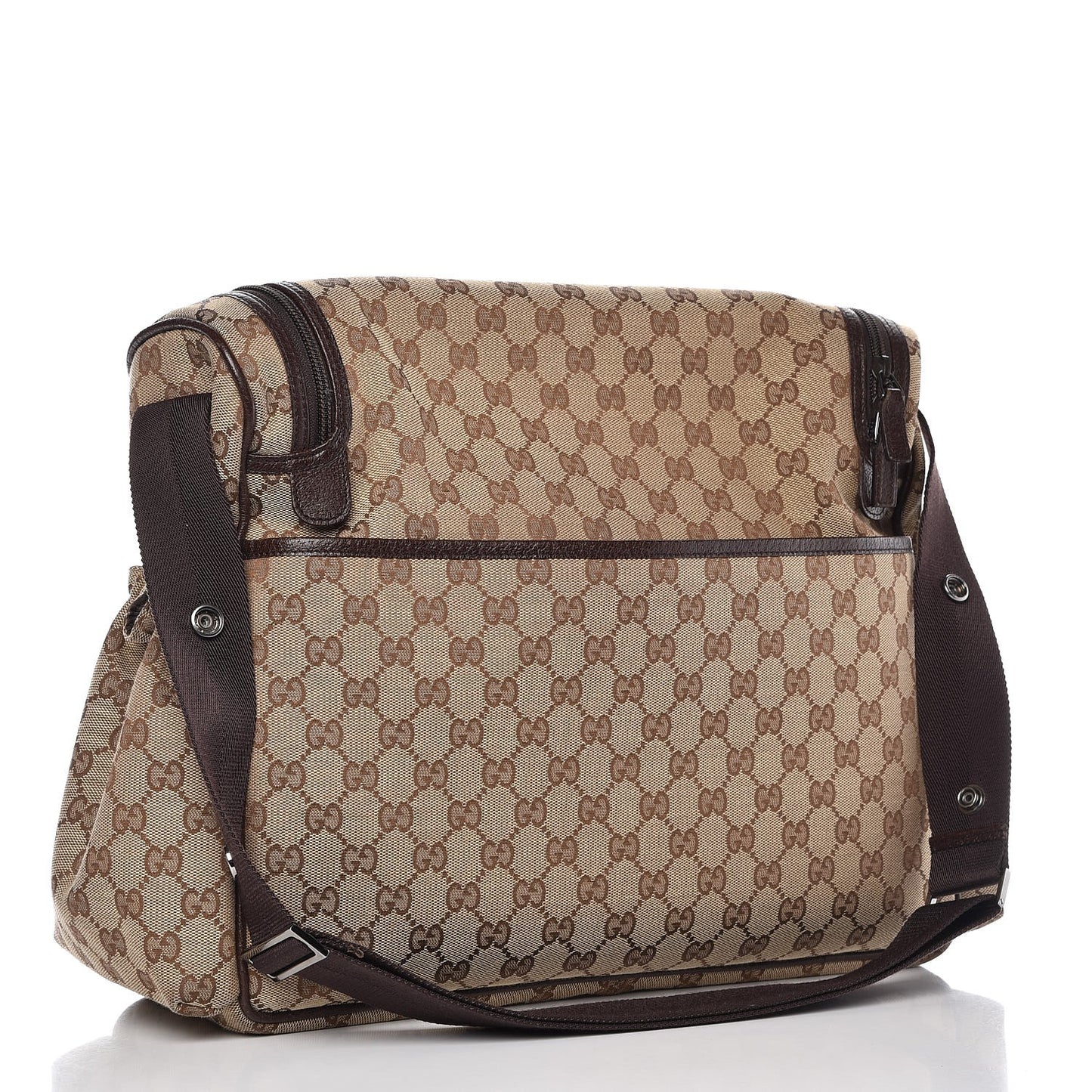 Monogram Natural Pigskin Large Diaper Bag Beige Ebony Cocoa Dark Chocolate