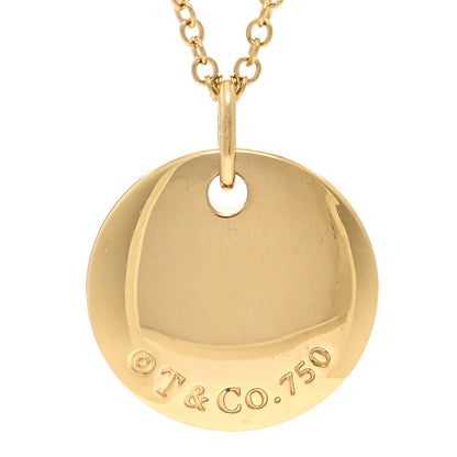 Tiffany 18K Yellow Gold Notes Letter C Disc Charm Pendant Necklace 4 of 4