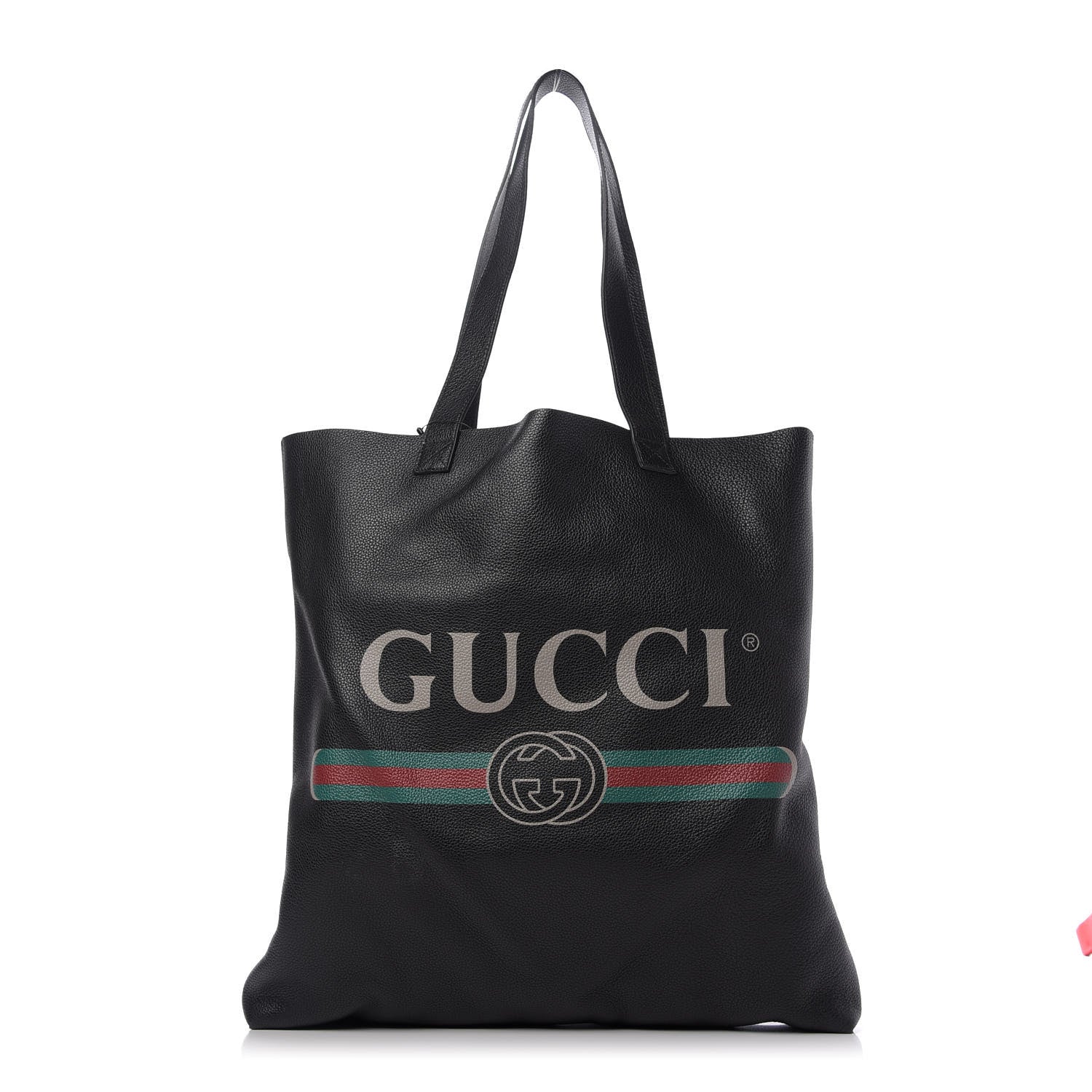 Gucci Calfskin Mens Logo Vertical Shopping Tote Black 1 of 9