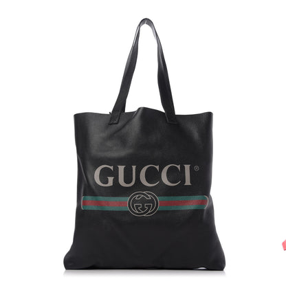 Gucci Calfskin Mens Logo Vertical Shopping Tote Black 1 of 9