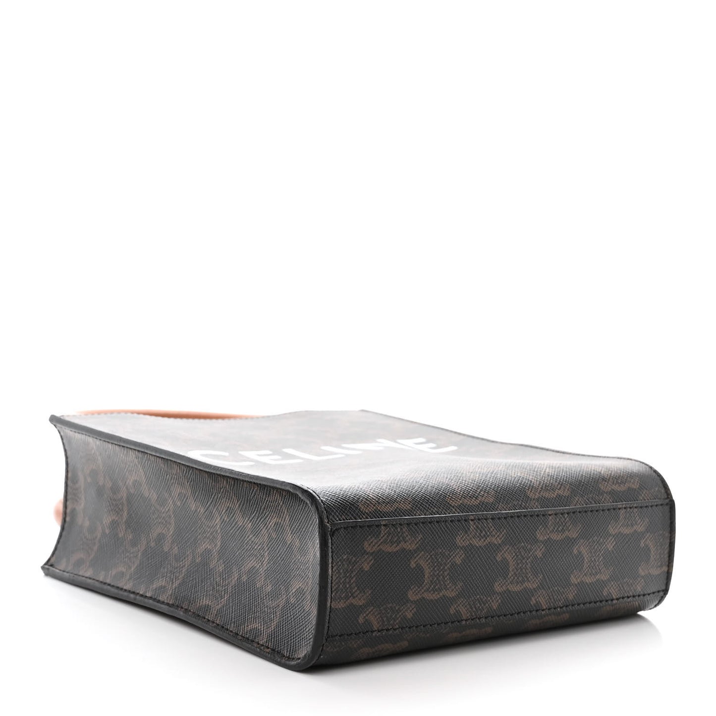 Triomphe Canvas Calfskin Mini Vertical Cabas Tan