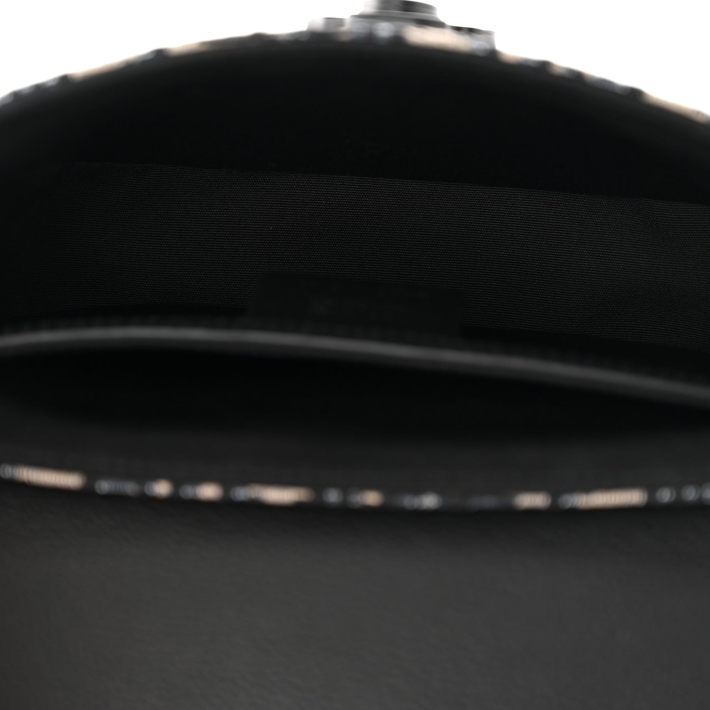 Grained Calfskin Oblique Mini Saddle Messenger Bag With Flap Beige Black