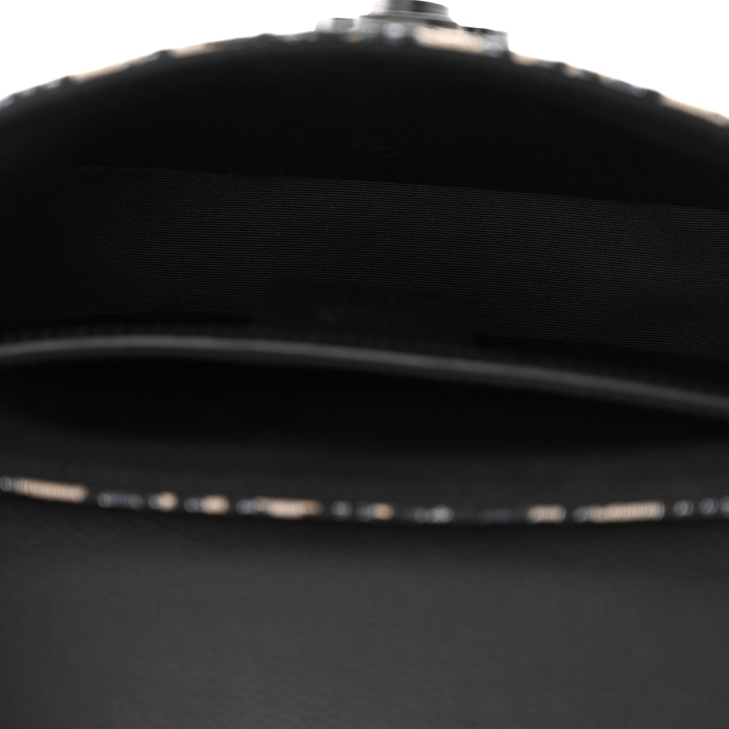 Christian Dior Grained Calfskin Oblique Mini Saddle Messenger Bag With Flap Beige Black 5 of 10