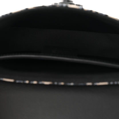 Christian Dior Grained Calfskin Oblique Mini Saddle Messenger Bag With Flap Beige Black 5 of 10