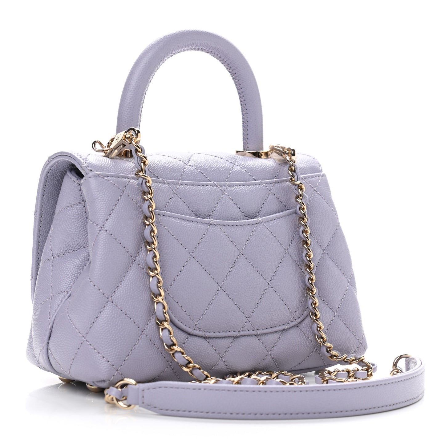 Caviar Quilted Extra Mini Coco Handle Flap Light Purple