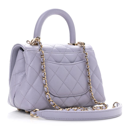 Chanel Caviar Quilted Extra Mini Coco Handle Flap Light Purple 3 of 12