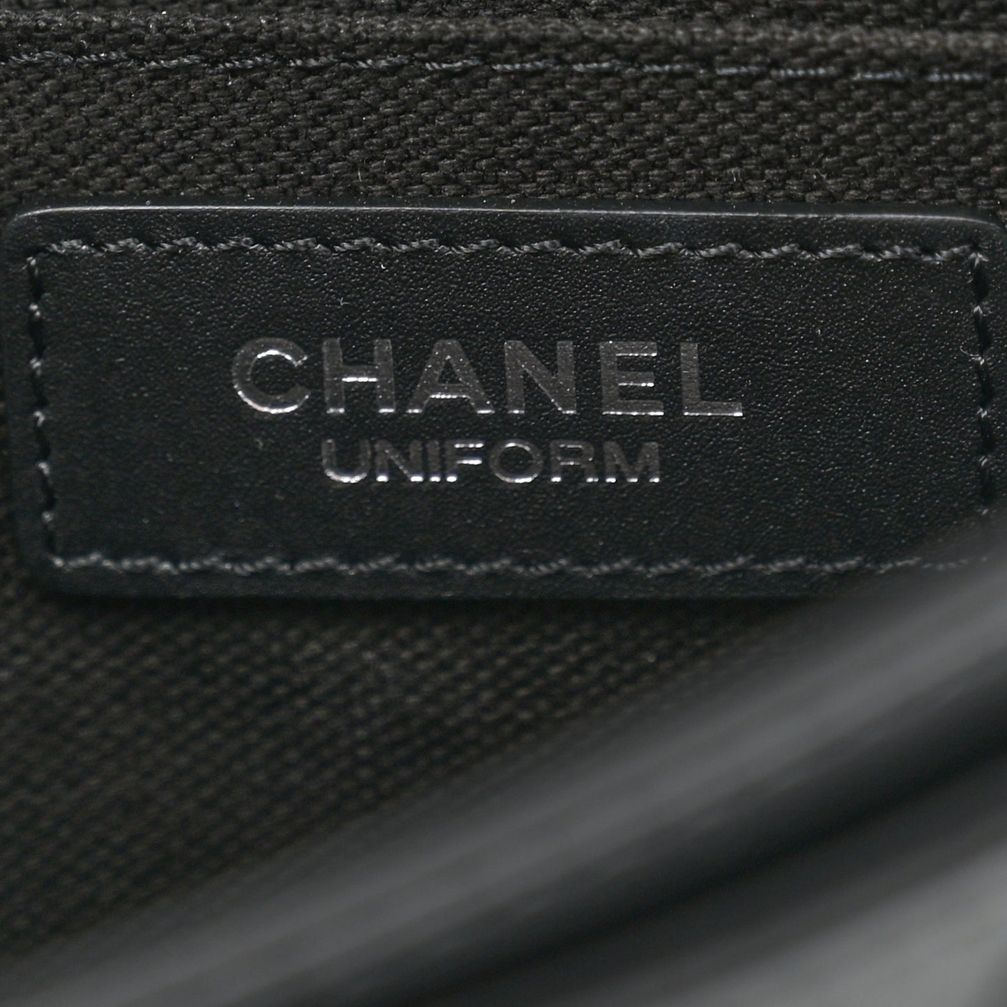 Calfskin Quilted CC Uniform Flap Belt Bag Black