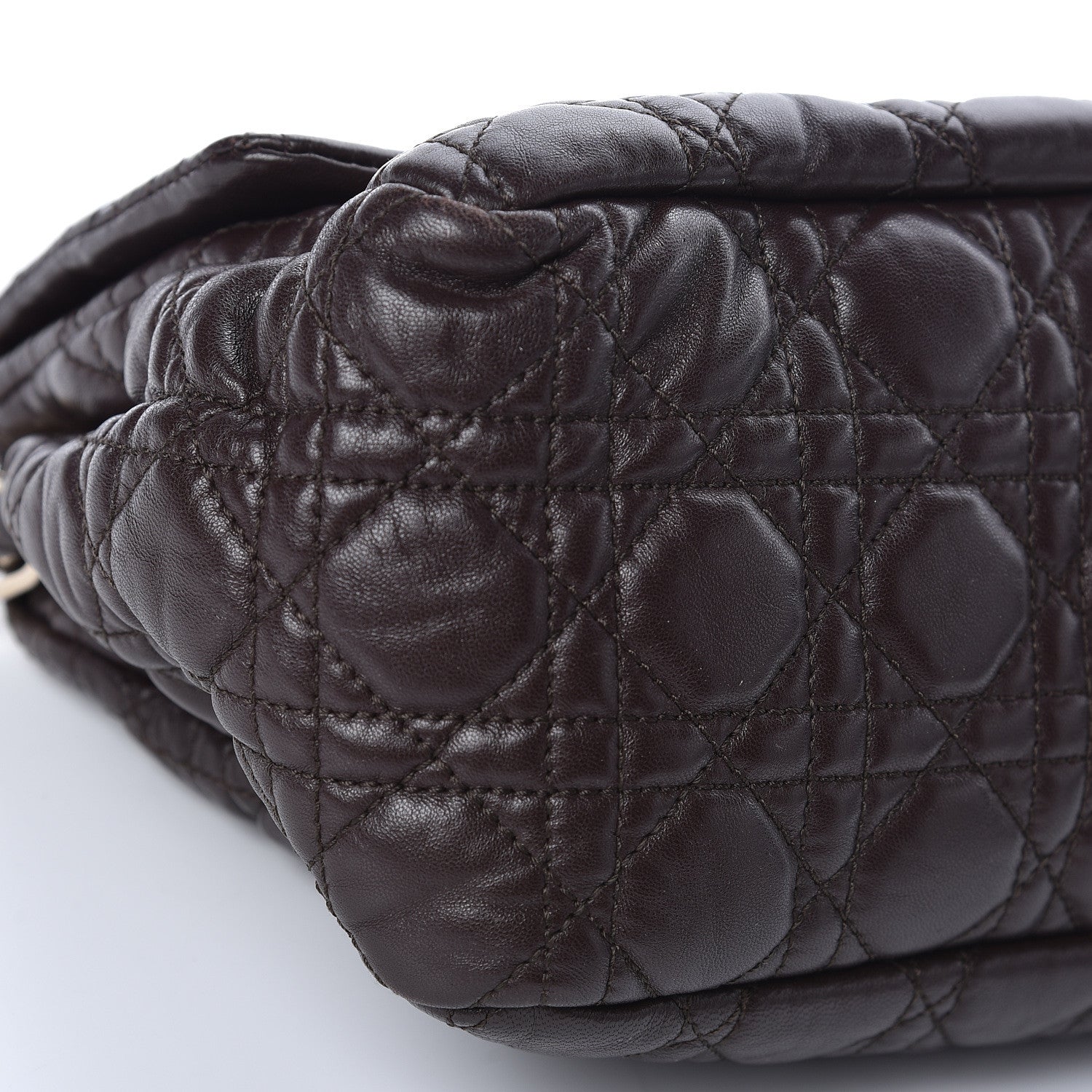 Christian Dior Lambskin Cannage Large New Lock Flap Bag Brown 5 of 10