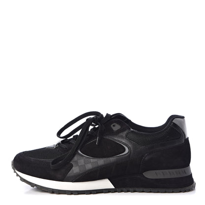 Louis Vuitton Suede Damier Infini Run Away Sneakers 6.5 Black 1 of 12