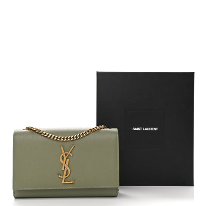 Saint Laurent Grain De Poudre Small Monogram Kate Satchel Light Sage 9 of 9