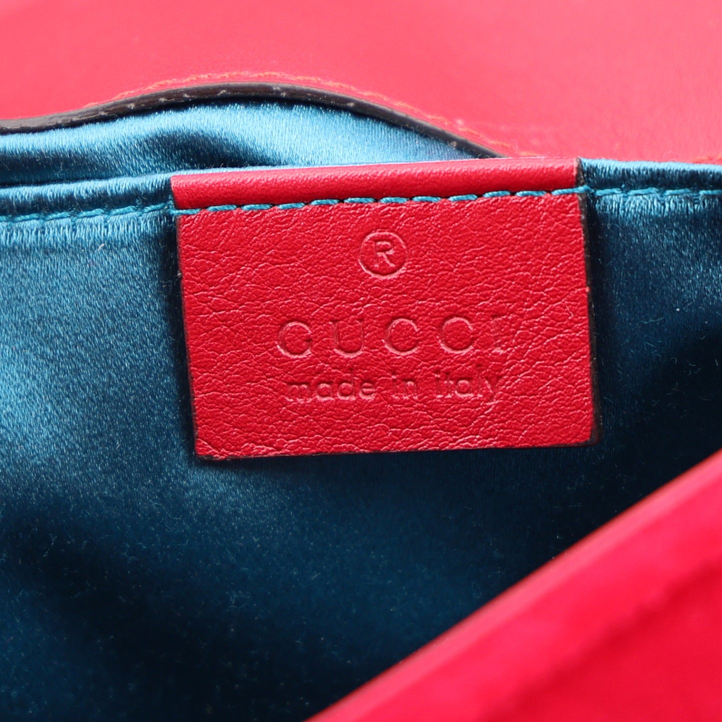 Velvet Matelasse Mini GG Marmont Shoulder Bag  Hibiscus Red