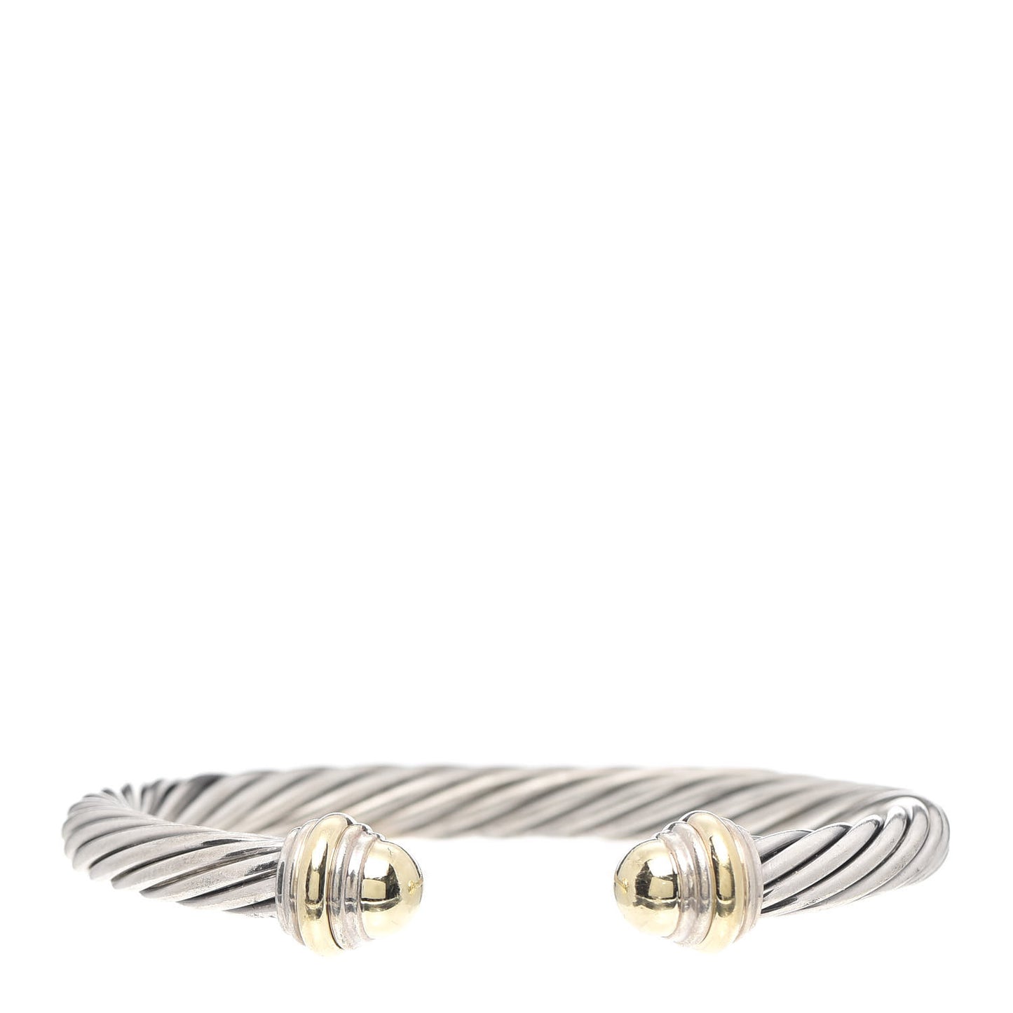 Sterling Silver 14K Yellow Gold 7mm Cable Classics Bracelet