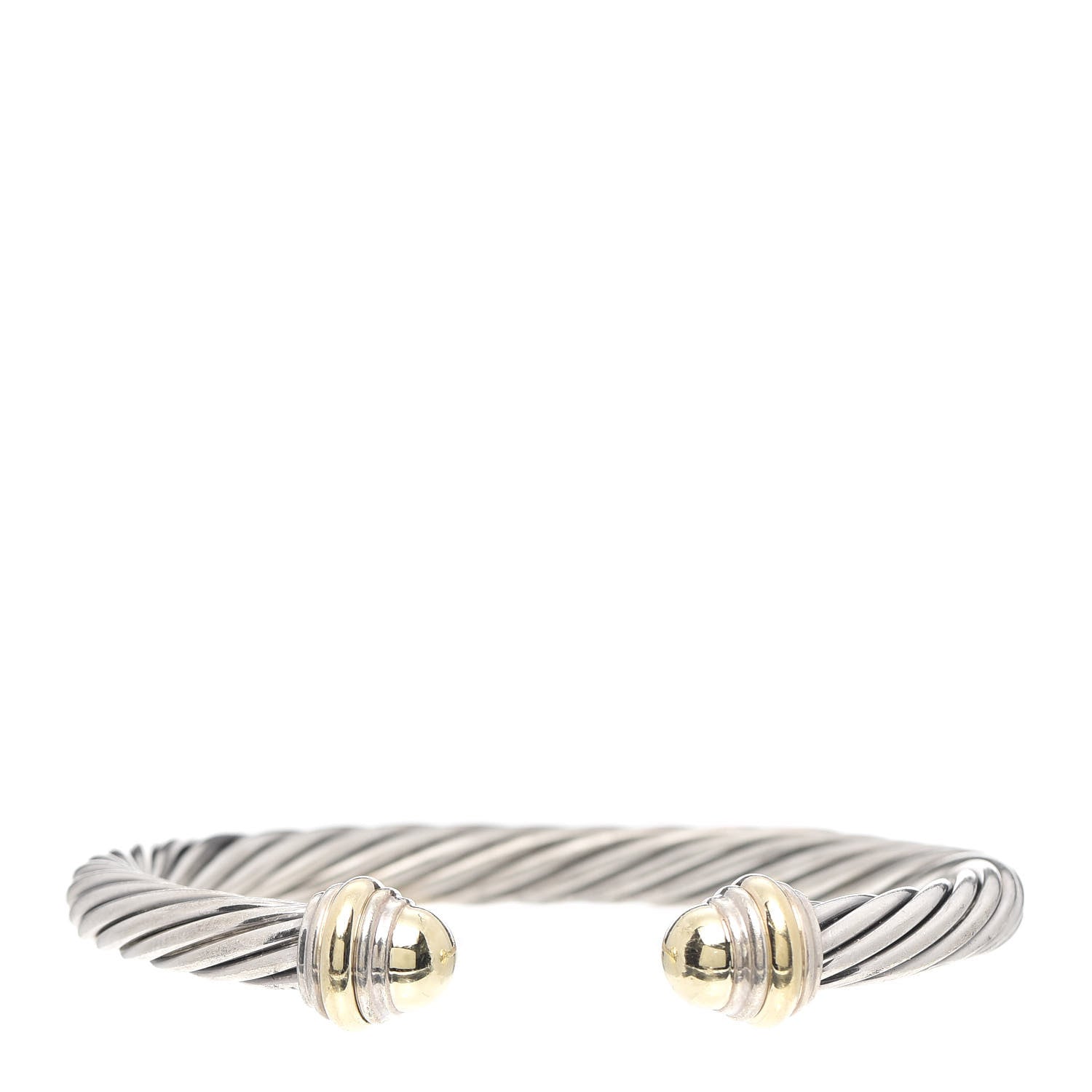 David Yurman Sterling Silver 14K Yellow Gold 7mm Cable Classics Bracelet 1 of 4