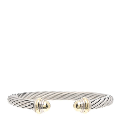David Yurman Sterling Silver 14K Yellow Gold 7mm Cable Classics Bracelet 1 of 4