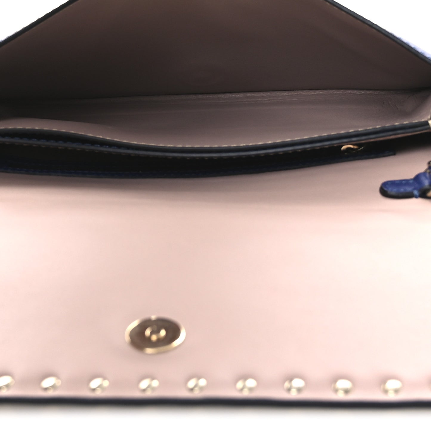 Nappa Rockstud Wristlet Clutch Blue