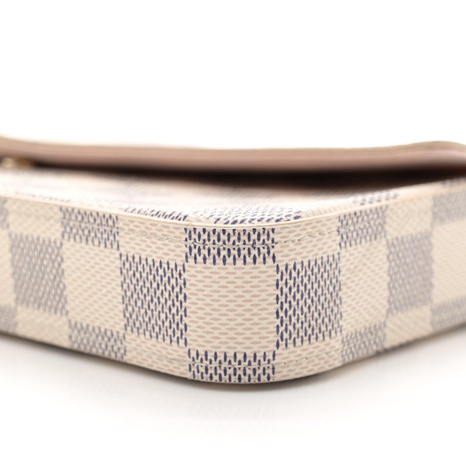Louis Vuitton Damier Azur Pochette Felicie Chain Wallet Rose Ballerine 10 of 11