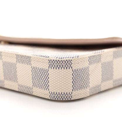 Louis Vuitton Damier Azur Pochette Felicie Chain Wallet Rose Ballerine 10 of 11