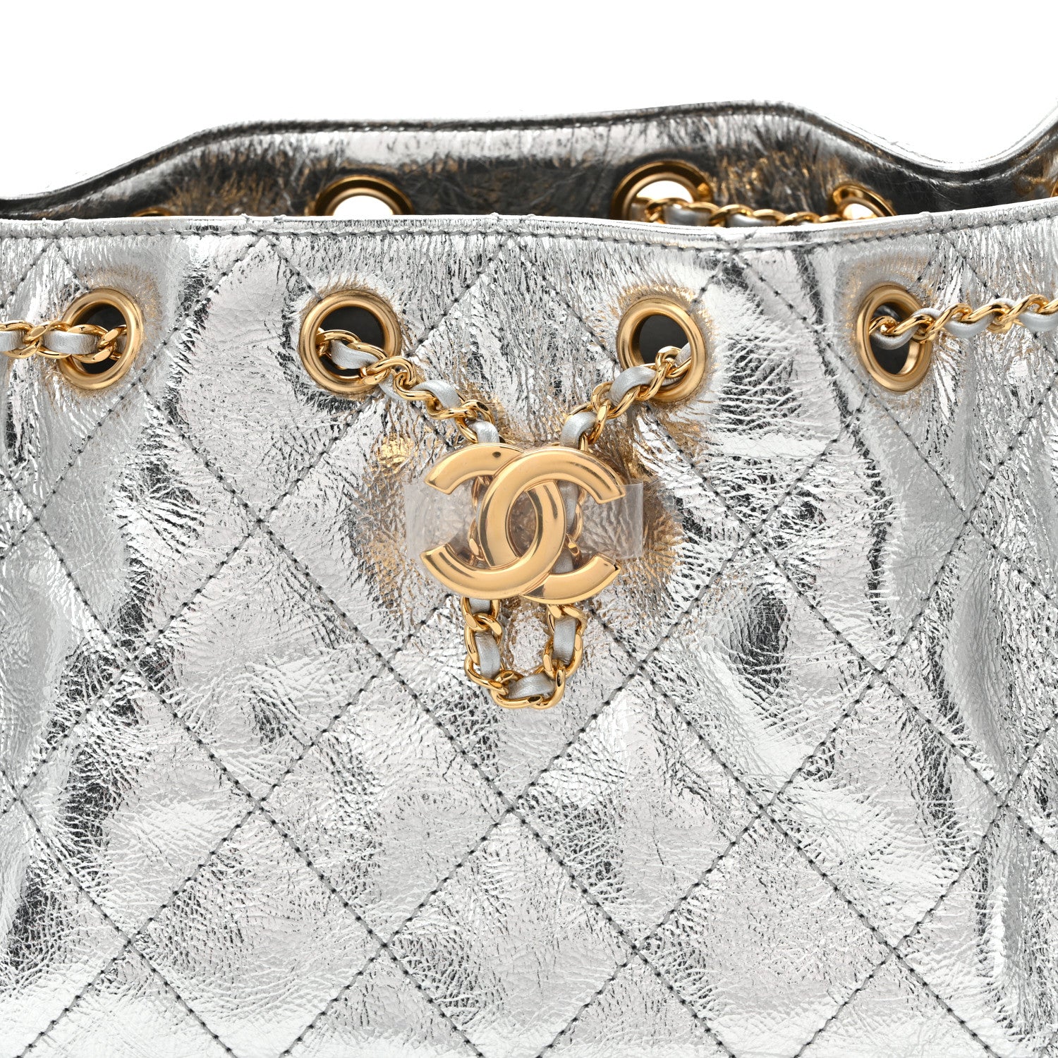 Chanel Metallic Aged Calfskin Quilted Mini Chanel 25 Handbag Silver 8 of 11
