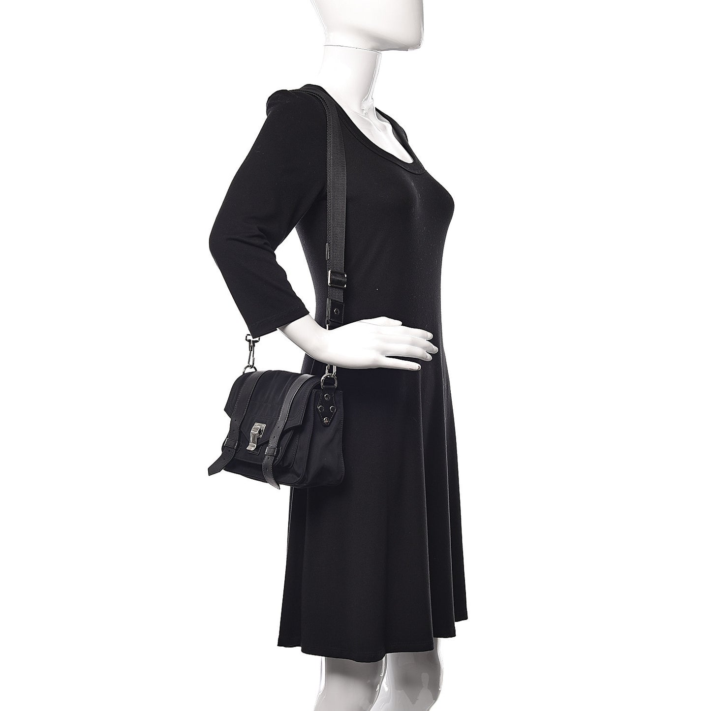 Nylon Calfskin PS1 Pouch Messenger Black
