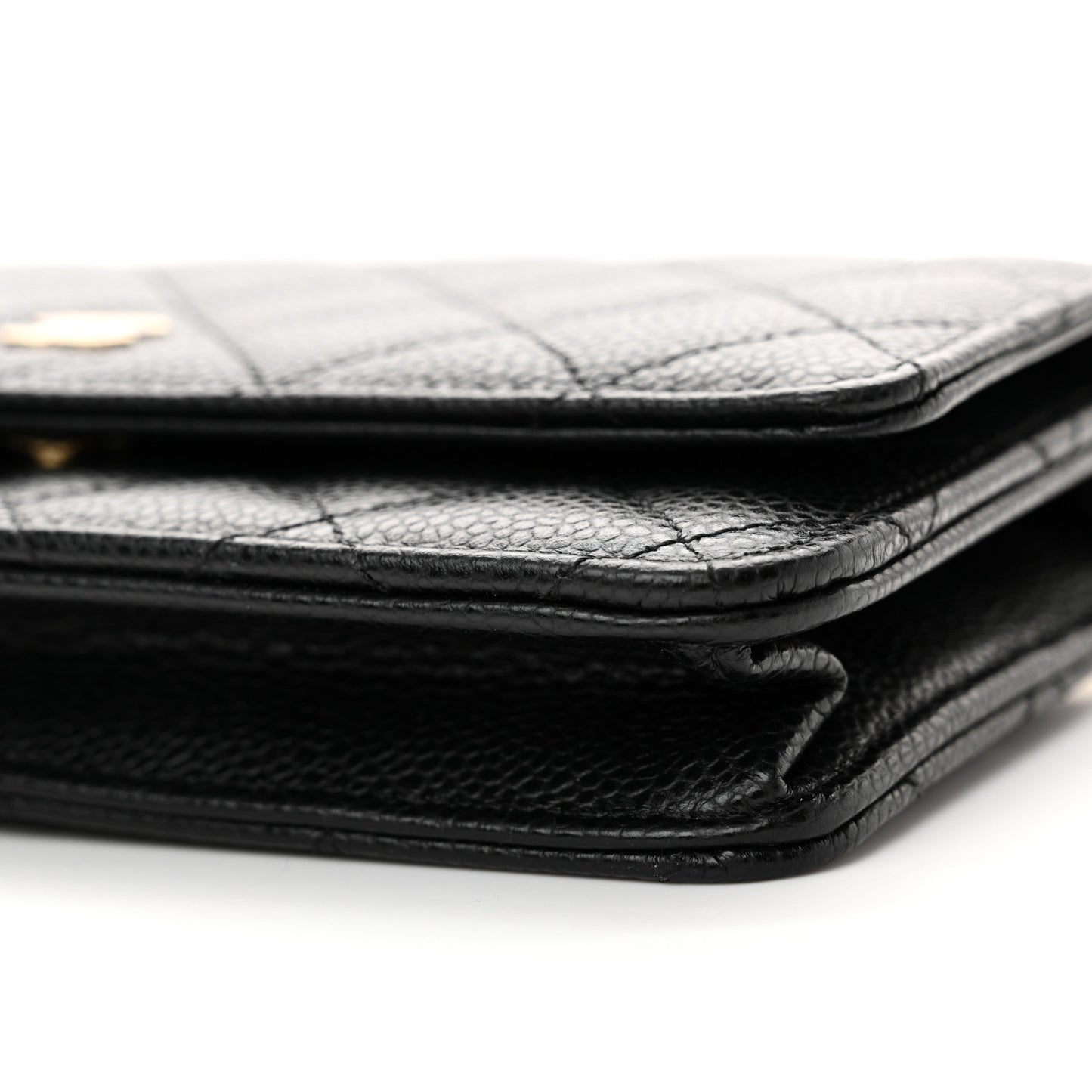 Caviar Quilted Wallet on Chain WOC Black