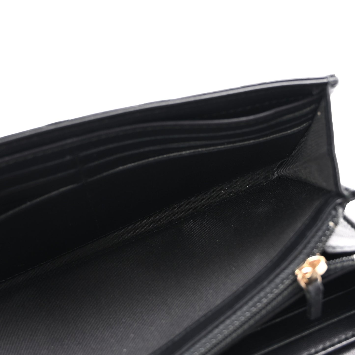 Lambskin Quilted CC Chic Gusset Wallet Black
