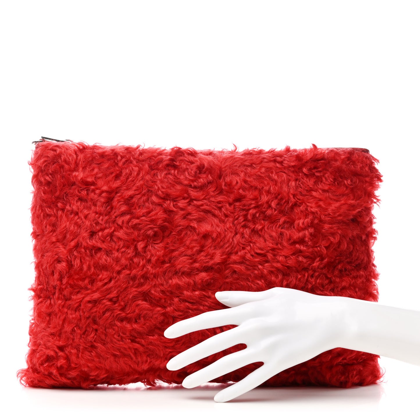 Eco Shearling Pouch Rosso