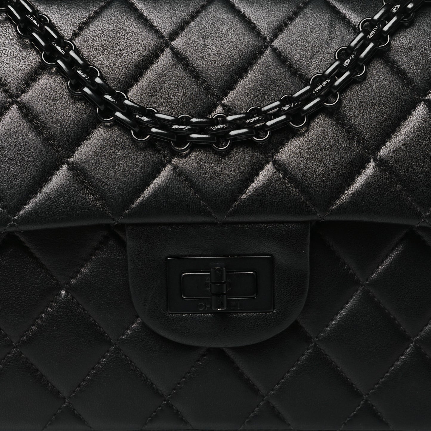 Lambskin Quilted 2.55 Reissue 225 Flap So Black