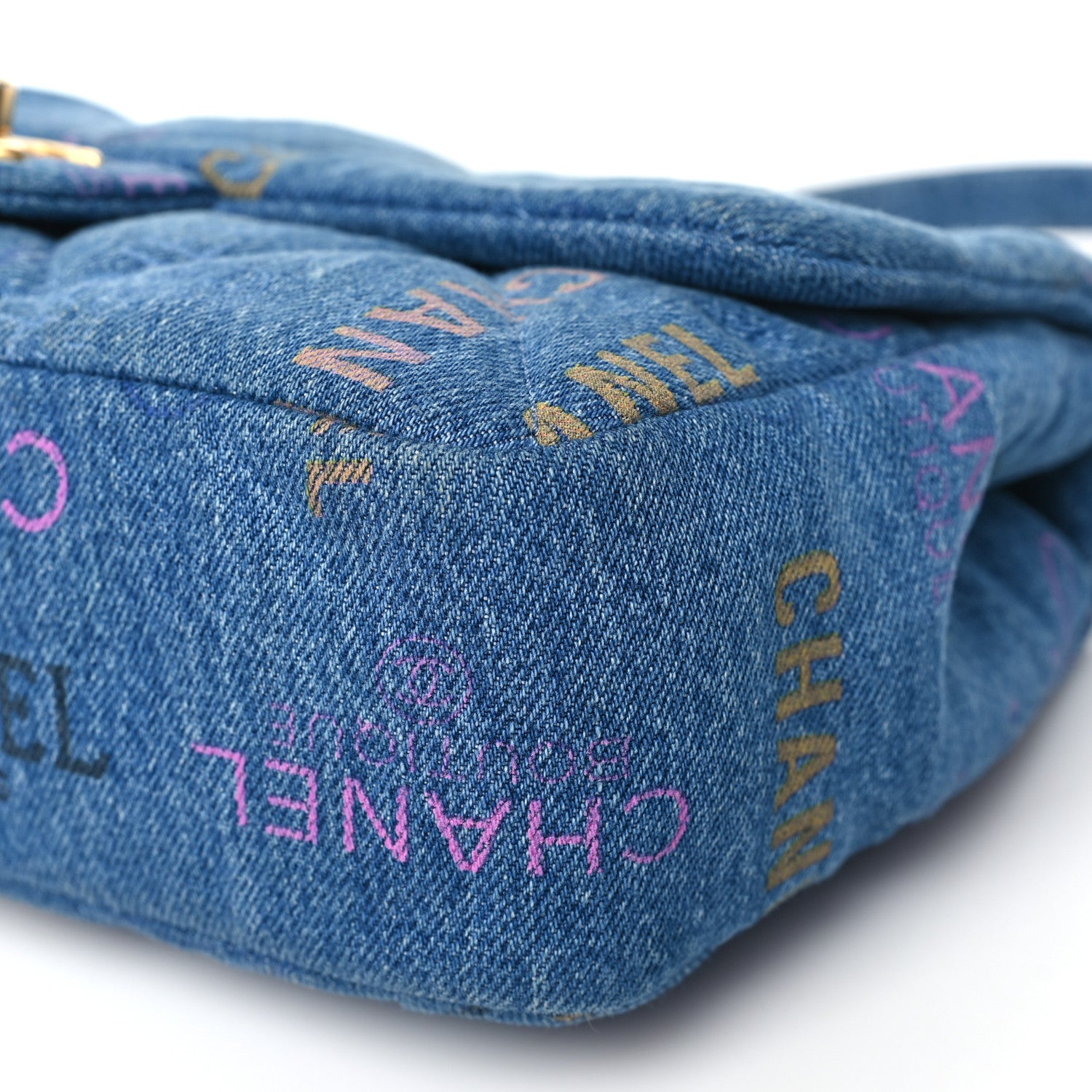 Chanel Denim Quilted Denim Large Mood Flap Blue Multicolor 10 of 10