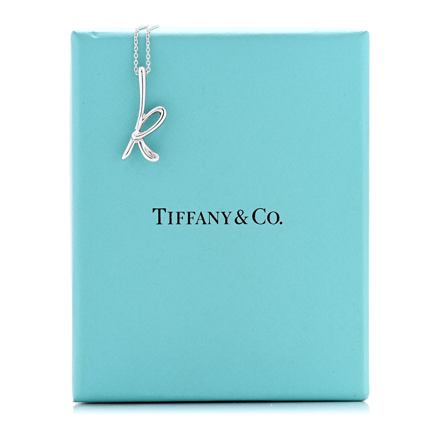 Sterling Silver Elsa Peretti Letter K Pendant Necklace