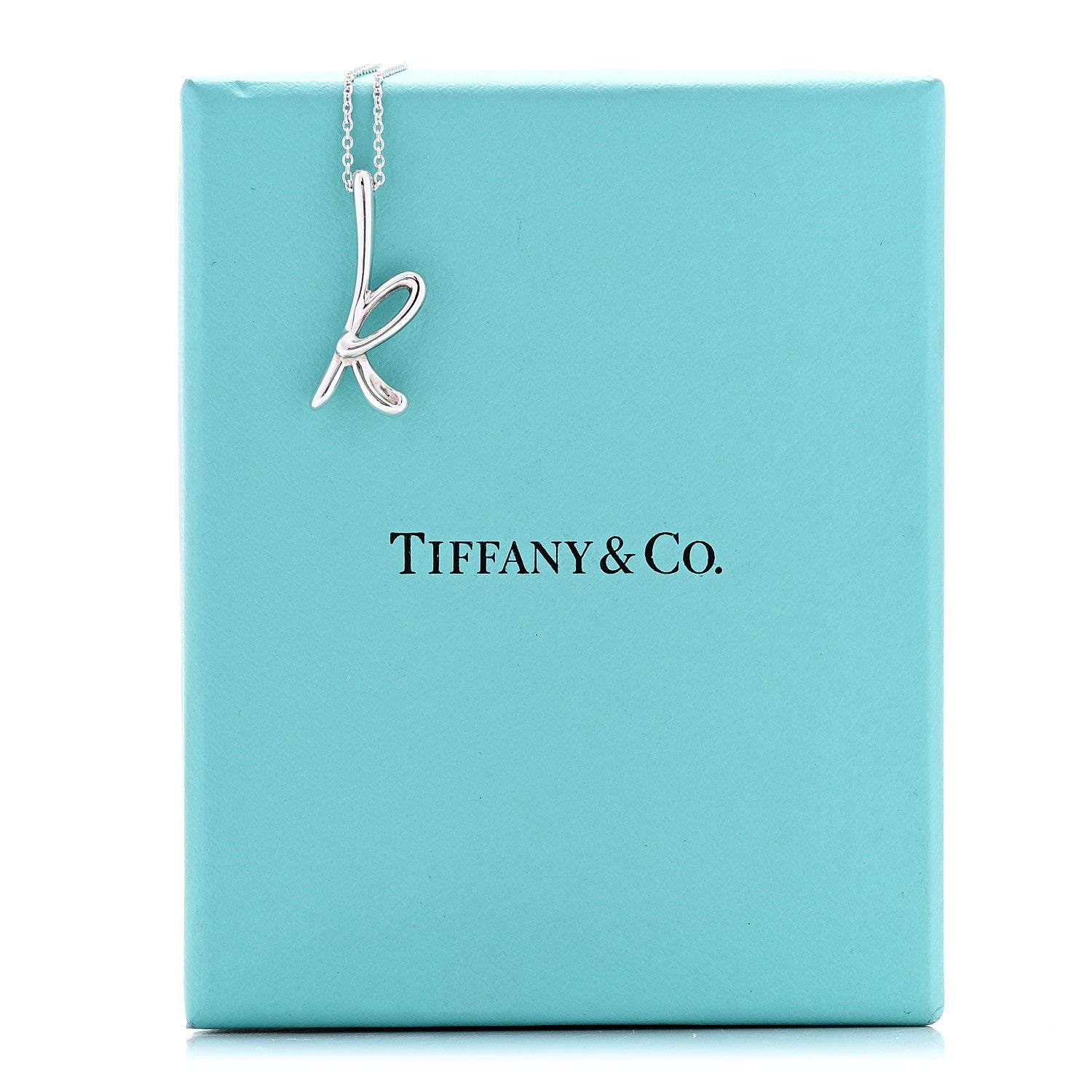 Tiffany Sterling Silver Elsa Peretti Letter K Pendant Necklace 6 of 6